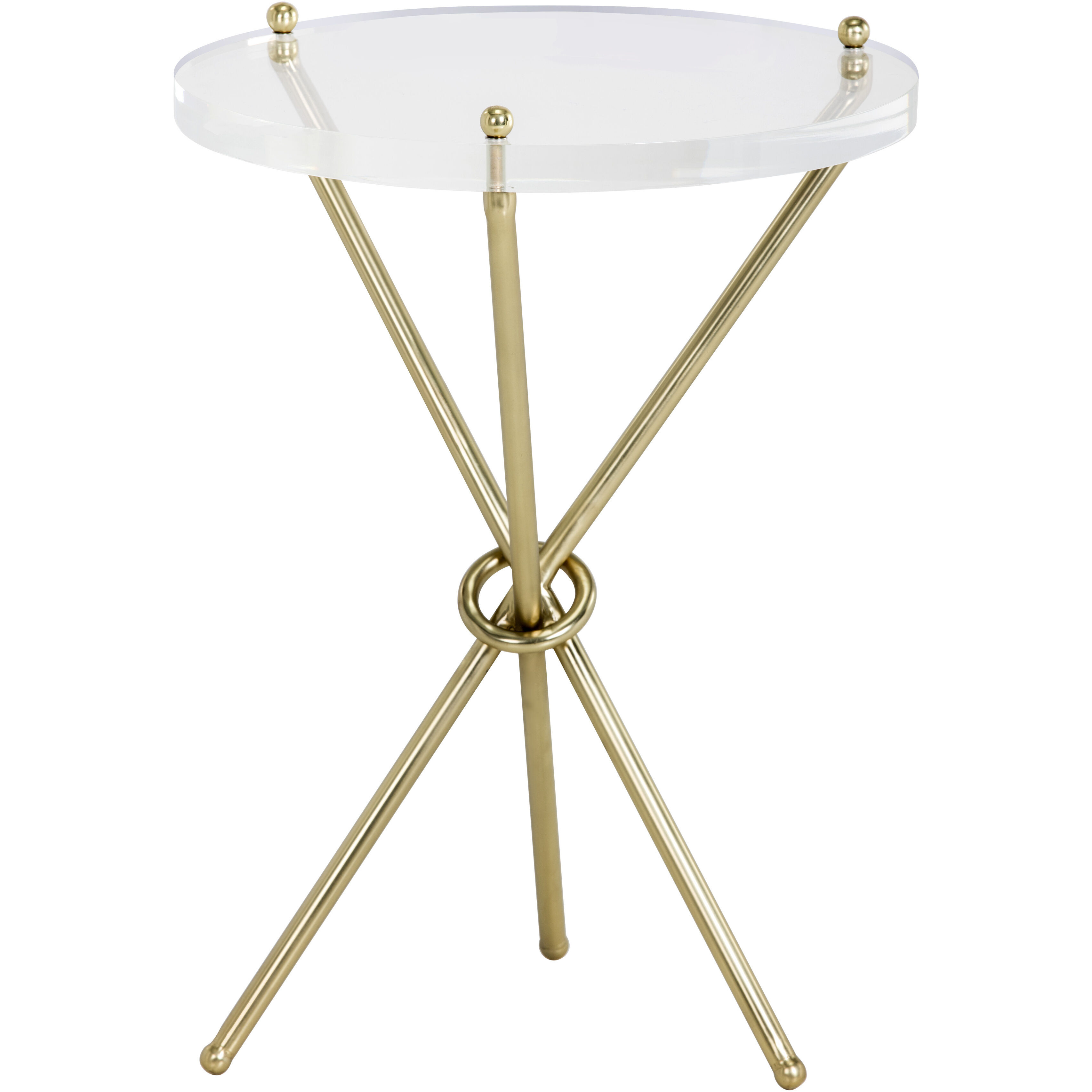 Cher 22 X 16 inch Clear / Antique Brass End Table